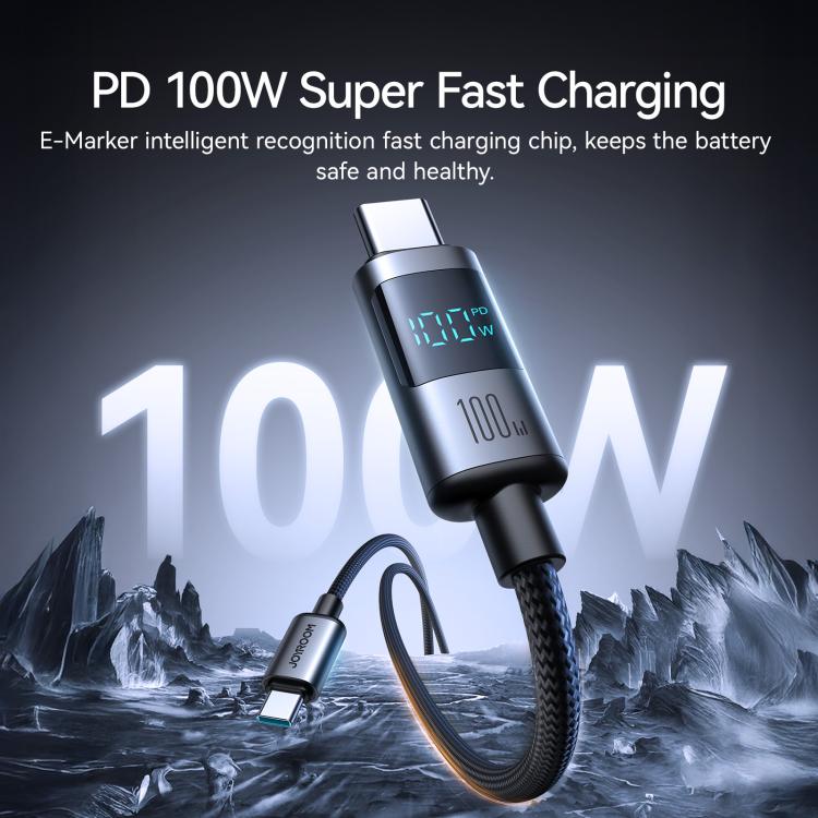 JOYROOM S-A16 Pro Prism Series 100W Digital Display Type-C Fast Charging Data Cable, Length: 1.2m...