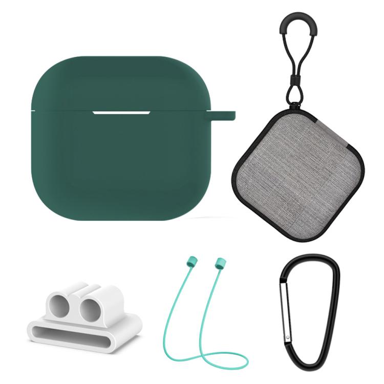 5 in 1 Silicone Earphone Protective Case + Earphone Bag + Earphones Buckle + Hook + Anti-lost Rop...