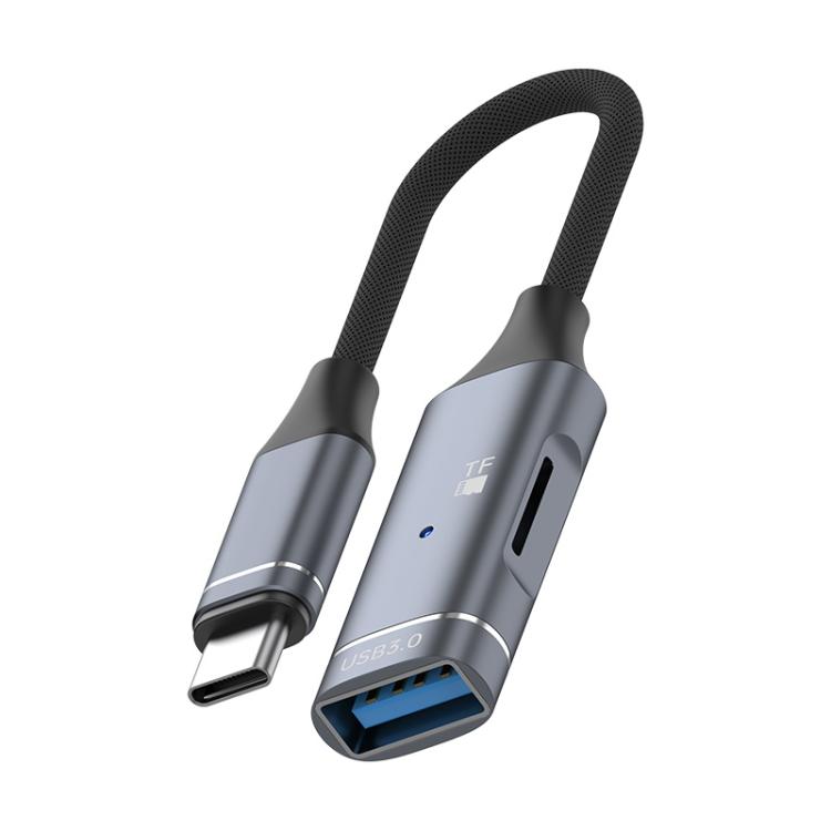 Multi-function OTG Card Reader Adapter Cable, Length: 15cm, USB-C / Type-C to USB, TF Card