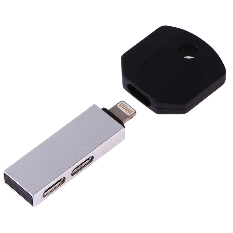 RC16 Dual 8 Pin Female to 8 Pin Male Key Shape Mini Portable Audio & Charge Adapter