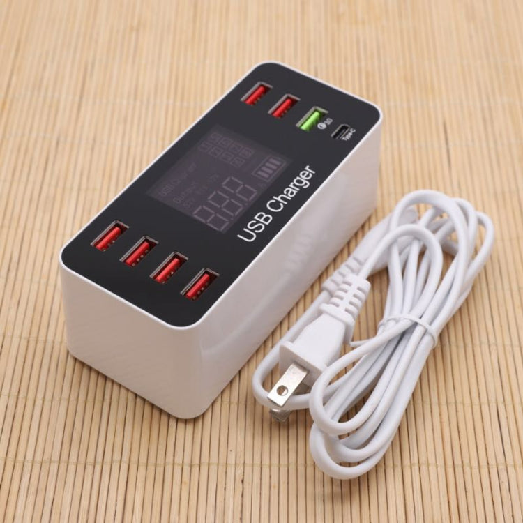 A9+ Multi-function AC 100V~240V 8 Ports USB Digital Display LCD Detachable Charging Station Smart...