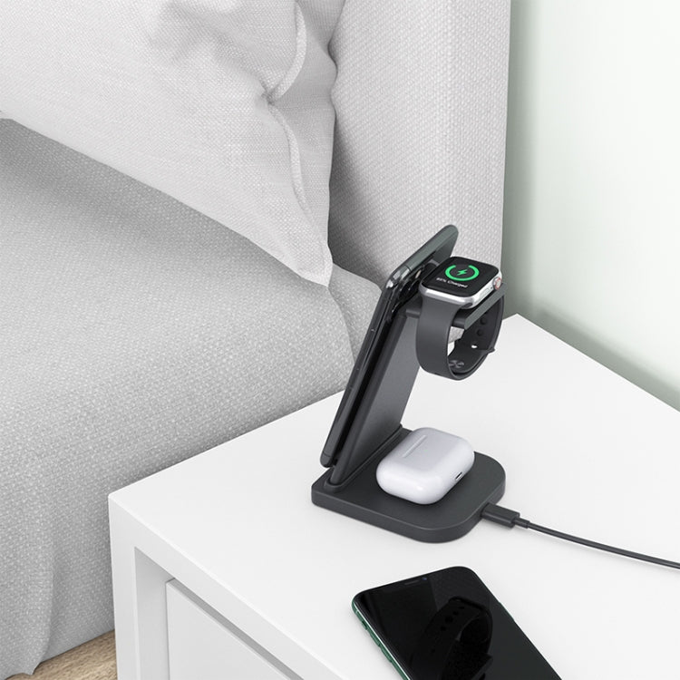 HQ-UD21 3 in 1 Folding Mobile Phone Watch Multi-Function Charging Stand Wireless Charger for iPho...