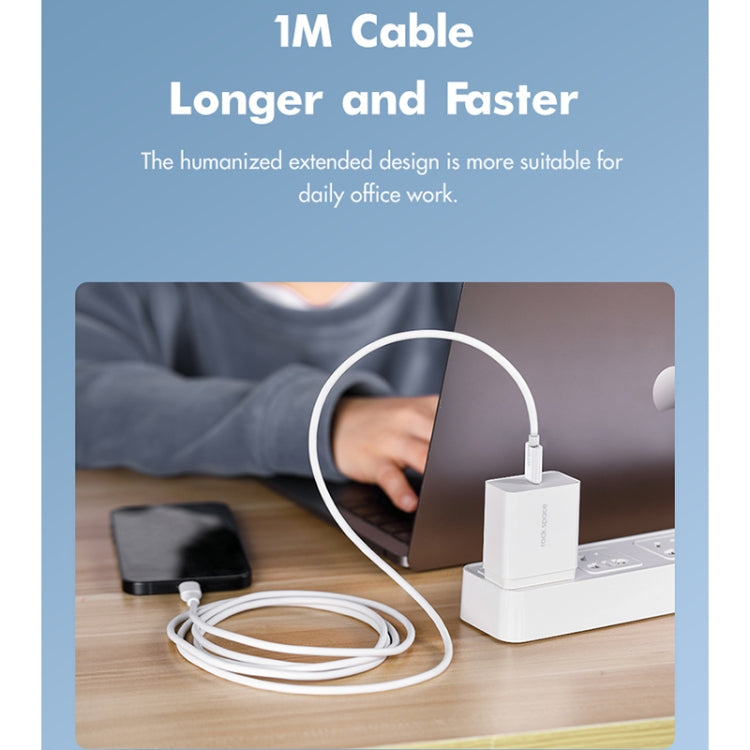 ROCK Space Z19 PD 20W 3A USB-C / Type-C to 8 Pin Fast Charging TPE Data Cable, Cable Length: 1m