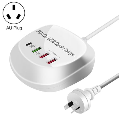 WLX-T3P 4 In 1 PD + QC Multi-function Smart Fast Charging USB Charger, WLX-T3P AU Plug