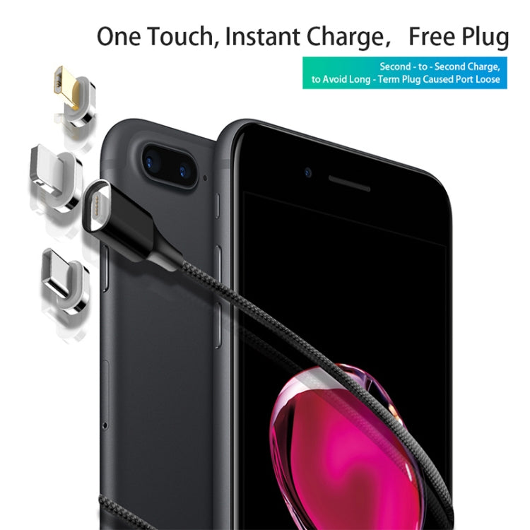 M11 3 in 1 3A USB to 8 Pin + Micro USB + USB-C / Type-C Nylon Braided Magnetic Data Cable, Cable ...