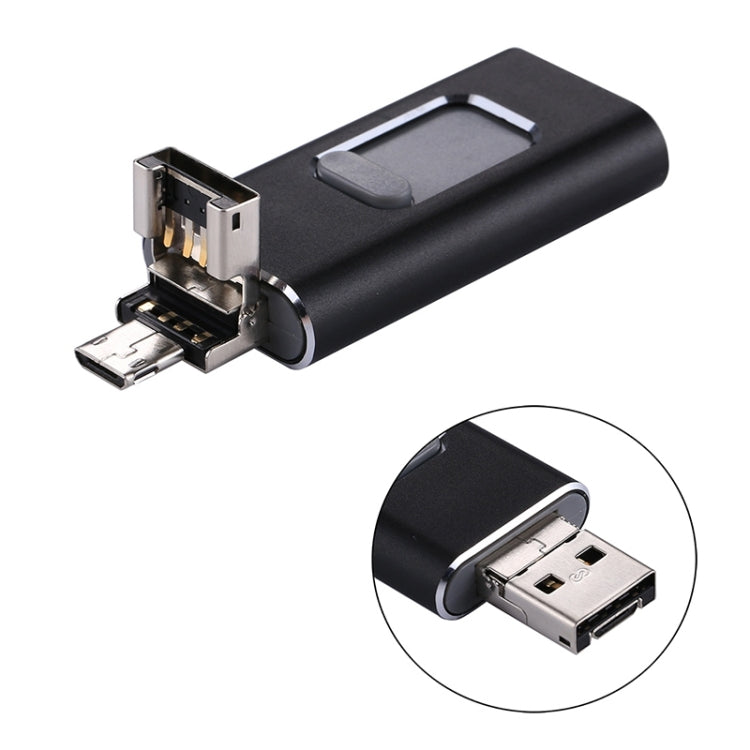 easyflash RQW-01B 3 in 1 USB 2.0 & 8 Pin & Micro USB 16GB Flash Drive, RQW-01B Black, RQW-01B Gol...