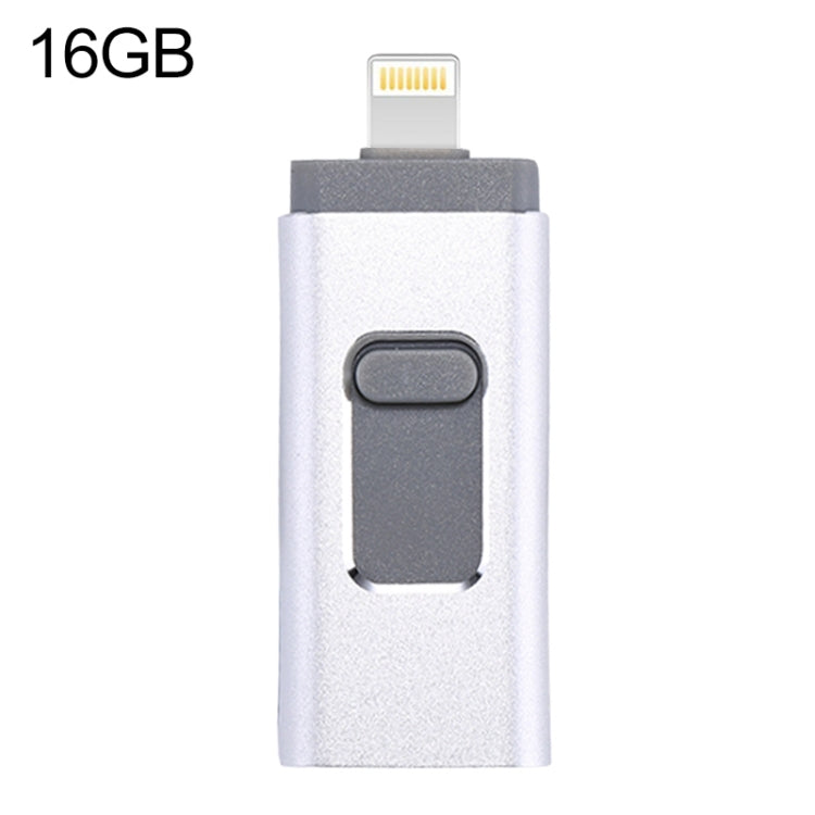 easyflash RQW-01B 3 in 1 USB 2.0 & 8 Pin & Micro USB 16GB Flash Drive, RQW-01B Black, RQW-01B Gol...