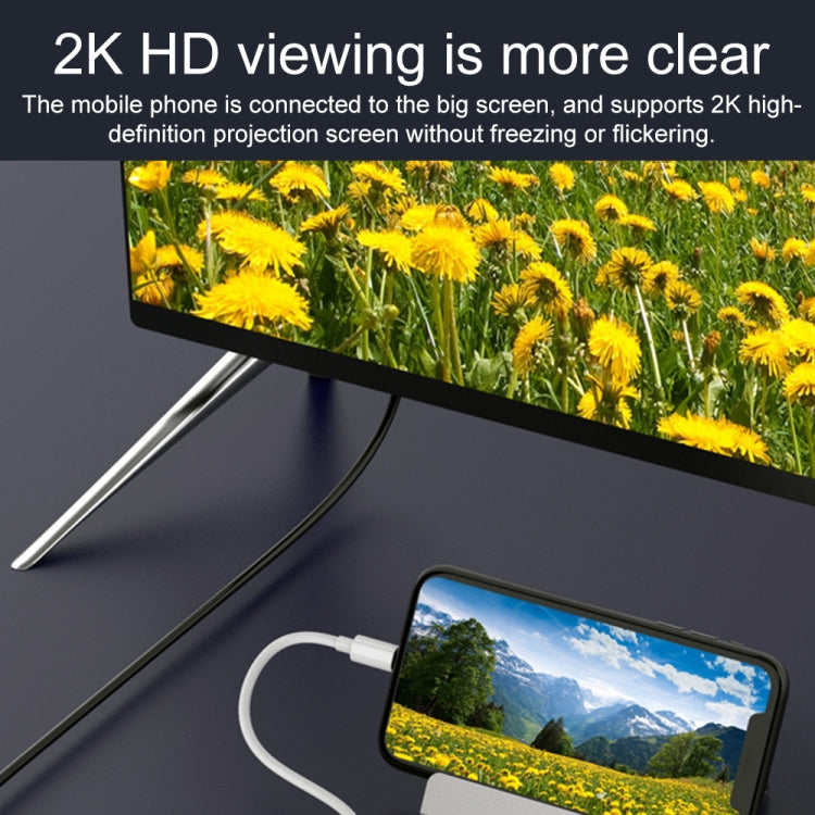 75215 5 in 1 8 Pin to HDMI + SD Card Slot + TF Card Slot + USB + 8 Pin Charging Port HD Video Con...