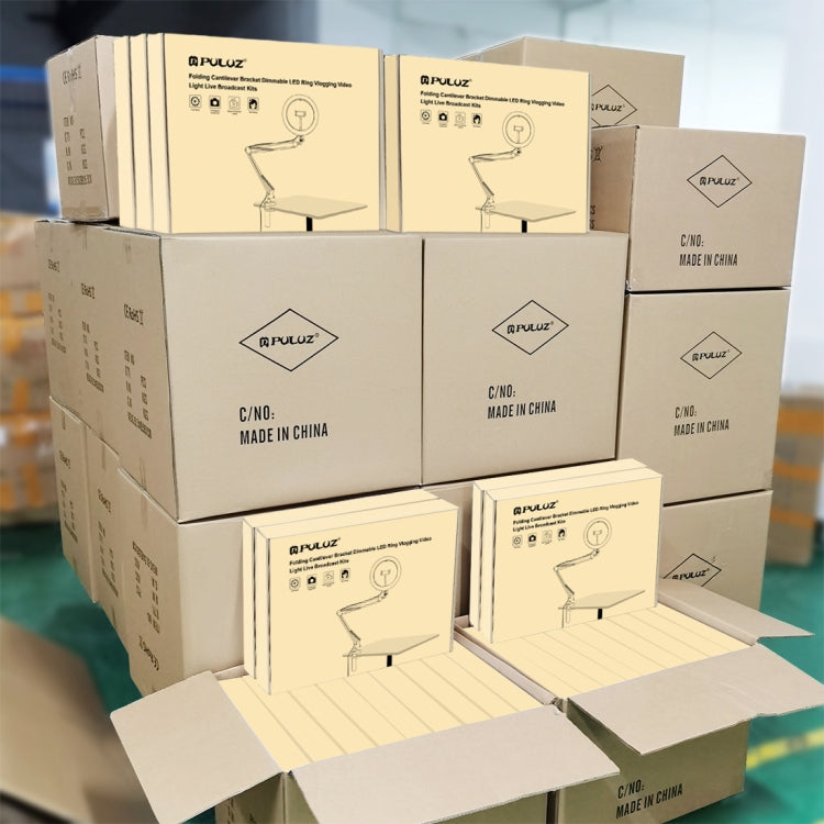 PULUZ 7.9 inch 20cm Ring Curved Light + Desktop Arm Stand