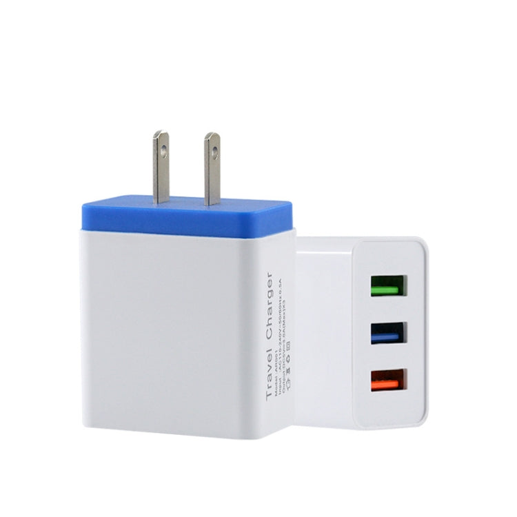 2A 3USB Mobile Phone Travel Charger US PLug, black, gray, red, orange, blue