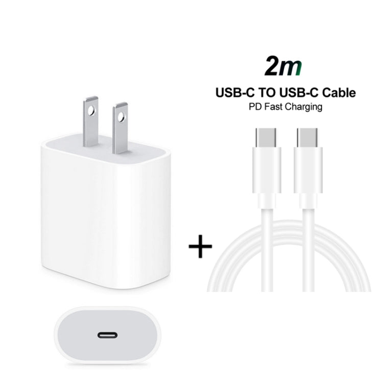 2 in 1 Single USB-C / Type-C Port Travel Charger + 3A PD 3.0 USB-C / Type-C to USB-C / Type-C Fas...