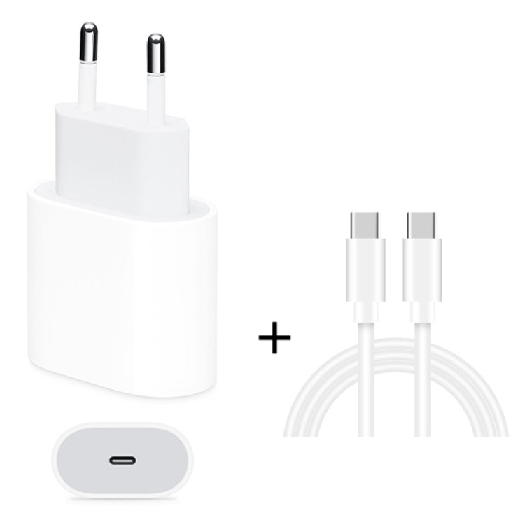 2 in 1 Single USB-C / Type-C Port Travel Charger + 3A PD 3.0 USB-C / Type-C to USB-C / Type-C Fas...