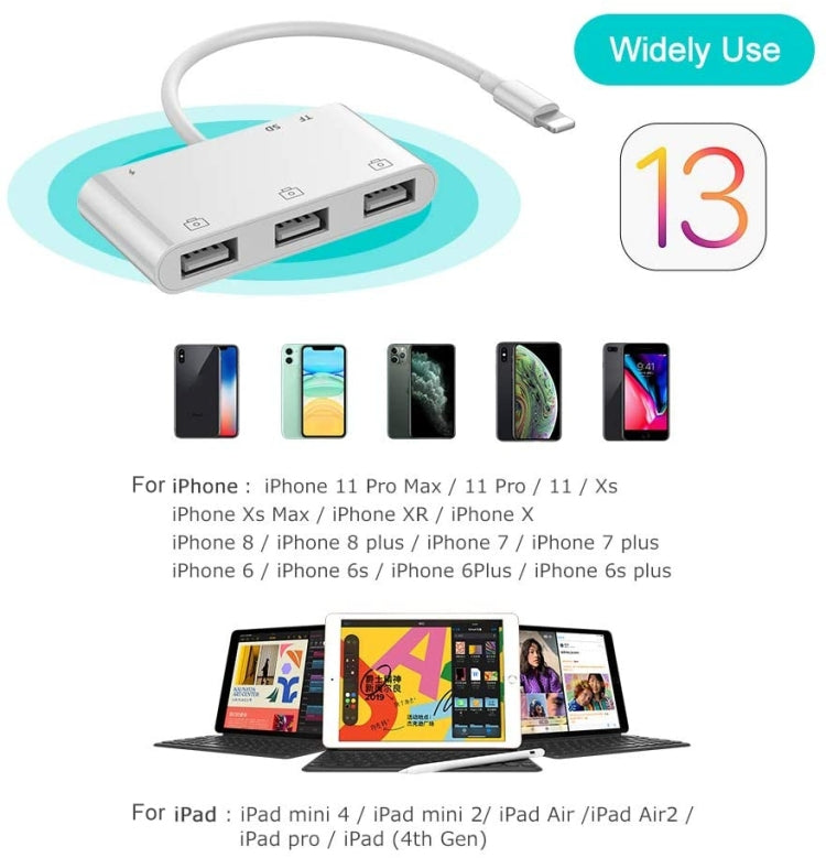 Applicable to the hard disk adapter of iPhone tablet OTG data cable USB mouse keyboard multifunction converter