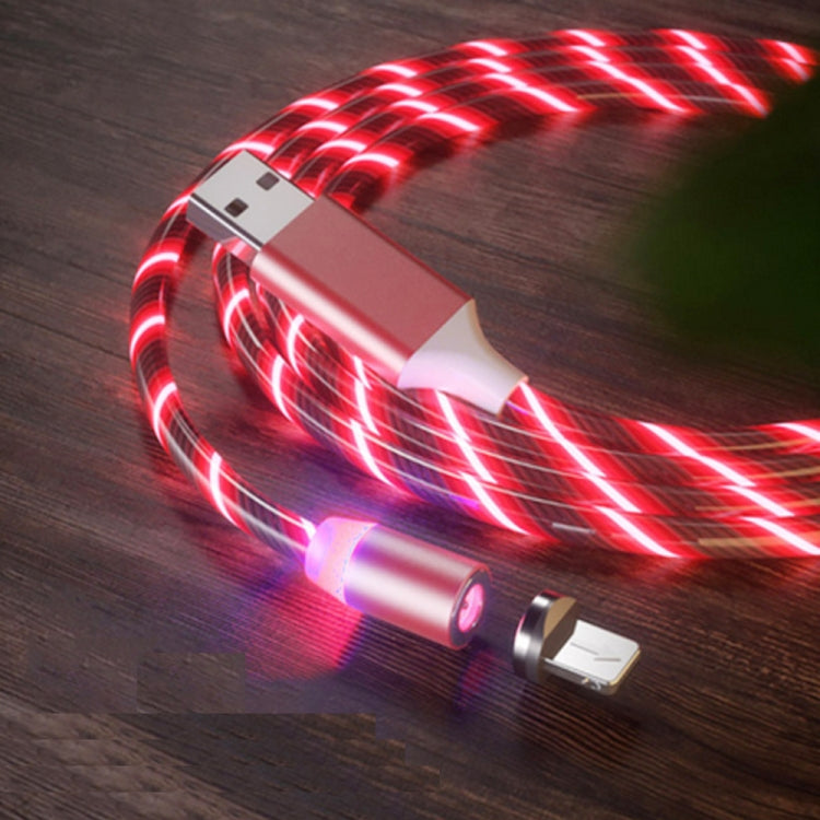 USB to 8 Pin Magnetic Suction Colorful Streamer Mobile Phone Charging Cable, Length: 1m, 1m