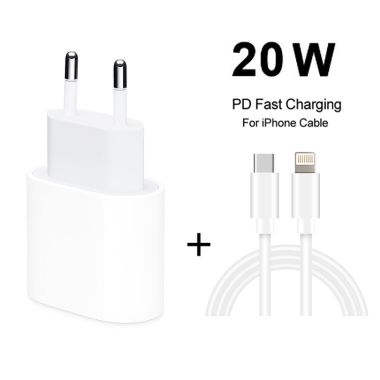 2 in 1 PD 20W Single USB-C / Type-C Port Travel Charger + 3A PD3.0 USB-C / Type-C to 8 Pin Fast C...