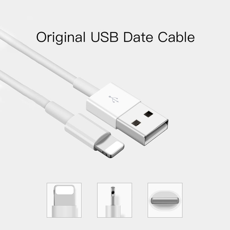 SDC-30W 2 in 1 USB to 8 Pin Data Cable + 30W QC 3.0 USB + 2.4A Dual USB 2.0 Ports Mobile Phone Ta...