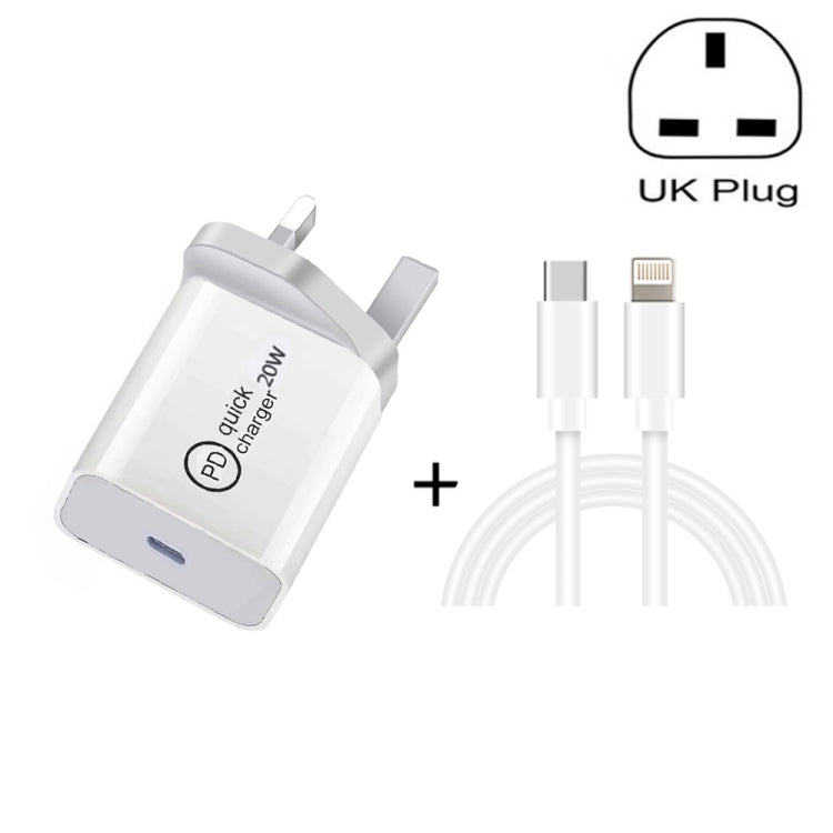 SDC-20W 2 in 1 PD 20W USB-C / Type-C Travel Charger + 3A PD3.0 USB-C / Type-C to 8 Pin Fast Charg...