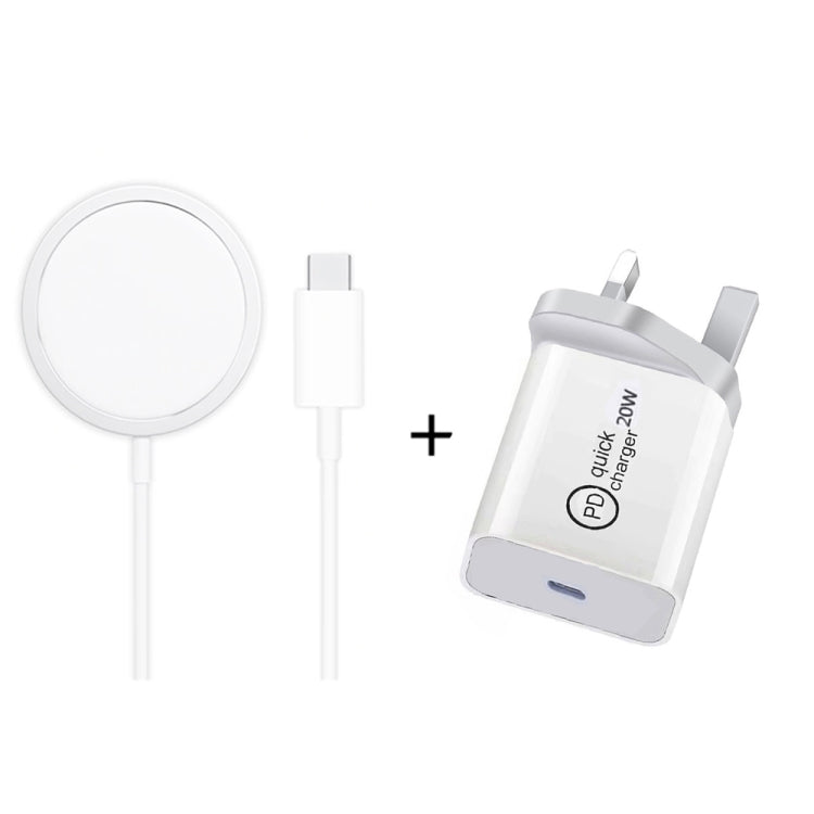 XJ-31 2 in 1 15W Magnetic Wireless Charger + PD 20W USB-C / Type-C Travel Charger Set for iPhone ...