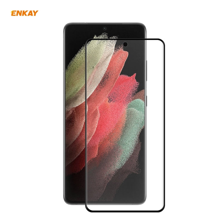 For Samsung Galaxy S21 Ultra 5G ENKAY Hat-Prince 3D Full Screen PET Curved Hot Bending HD Screen ...