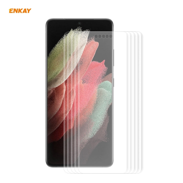 5 PCS For Samsung Galaxy S21 Ultra 5G ENKAY Hat-Prince 3D Full Screen PET Curved Hot Bending HD S...