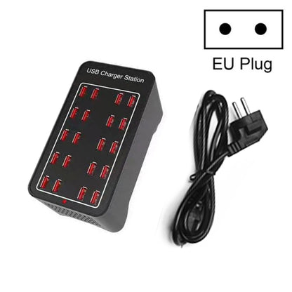 100W 20 USB Ports Fast Charger Station Smart Charger, AC 100-240V, 100W 20 USB Ports EU Plug