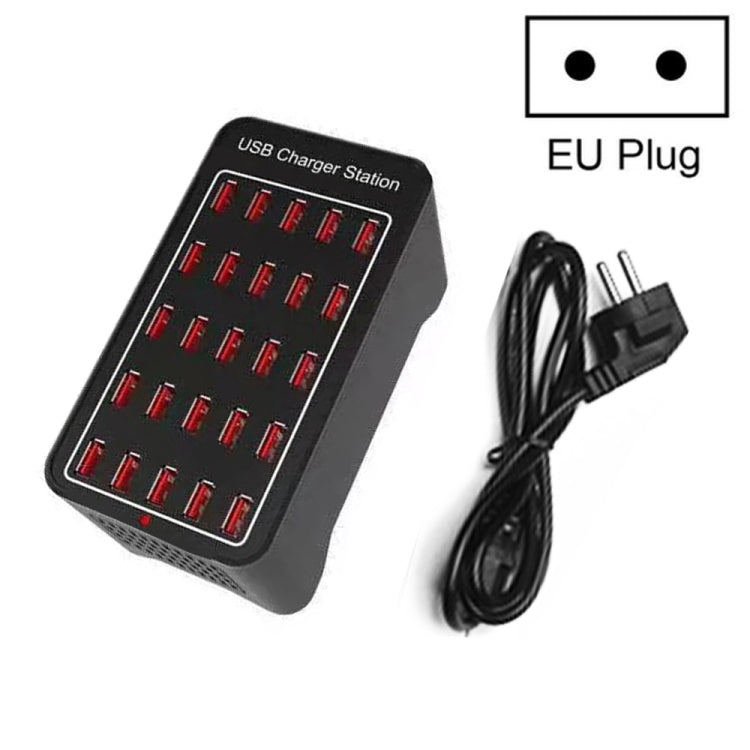 150W 25 USB Ports Fast Charger Station Smart Charger, AC 110-240V, 150W 25 USB Ports EU Plug