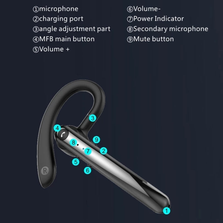 F990 Rotating Hook Handsfree Business Bluetooth Earphones
