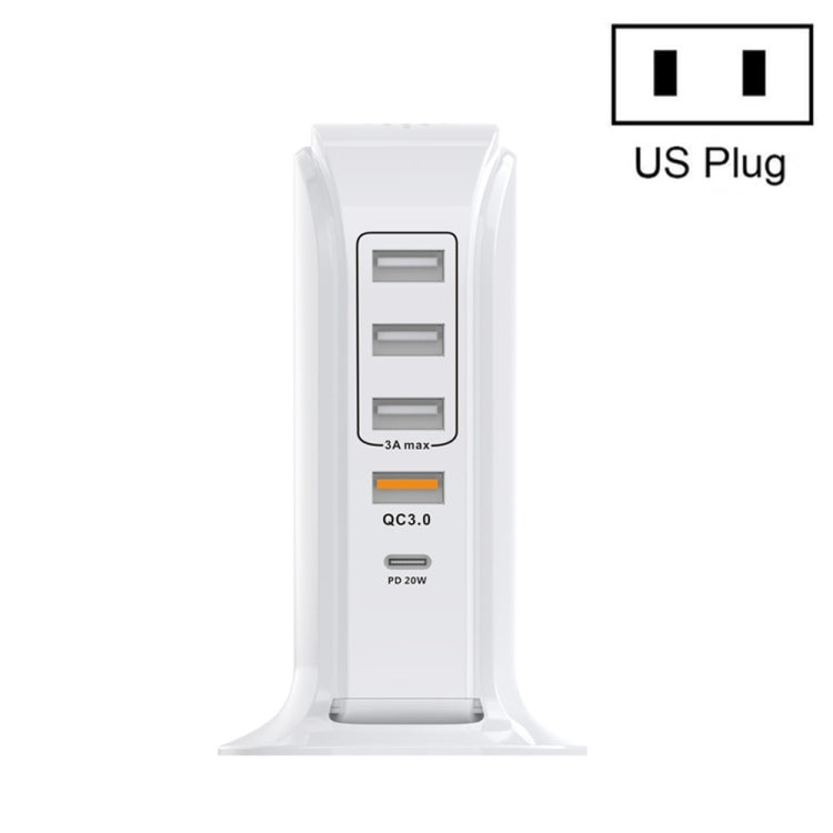 PD-36W PD3.0 + QC3.0 4-port USB Mobile Phone Charging Sailboat Multi Port Charger,, EU Plug, AU P...