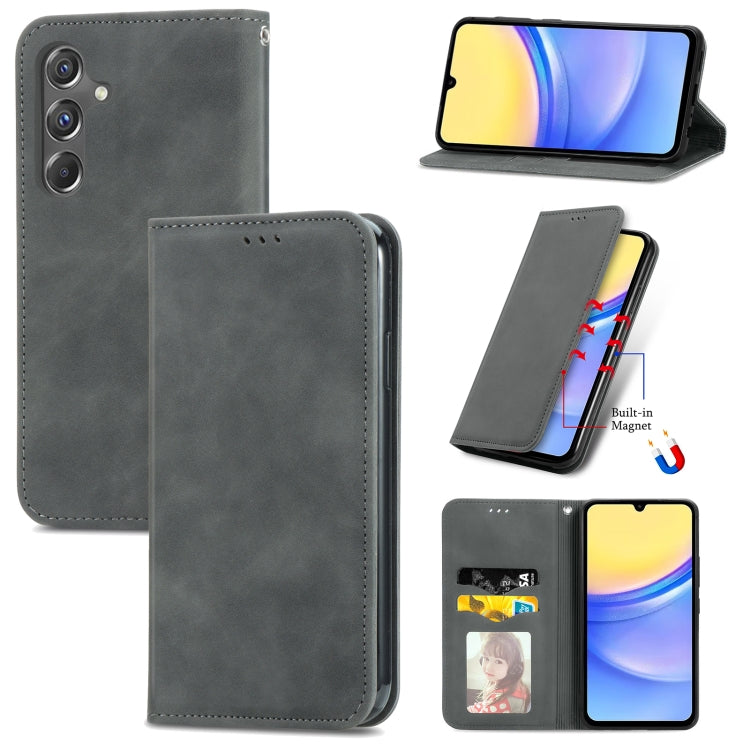 Retro Skin Feel Magnetic Leather Phone Case, For Samsung Galaxy S25 5G, For Samsung Galaxy S25+ 5...