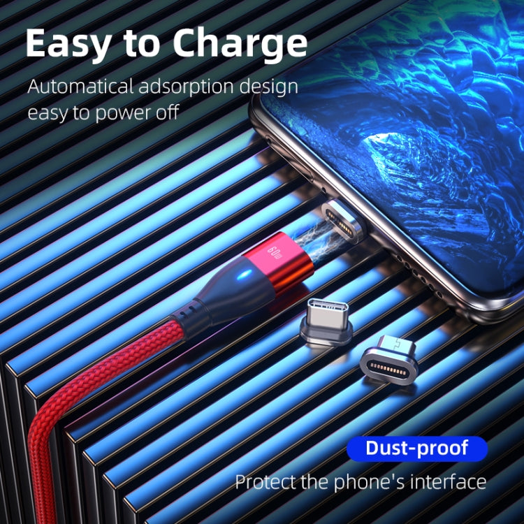 ENKAY 6-in-1 PD60W USB-A / Type-C to Type-C / 8 Pin / Micro USB Magnetic Fast Charging Cable, 1m, 2m