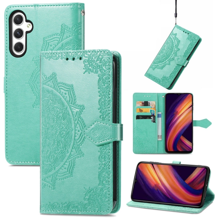 Mandala Flower Embossed Leather Phone Case