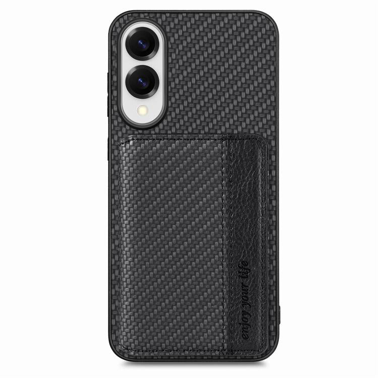 Carbon Fiber Magnetic Card Wallet RFID Blocking Phone Case, For Samsung Galaxy S25 Edge 5G