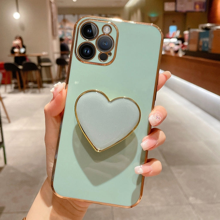 Electroplating Love Heart Holder TPU Phone Case