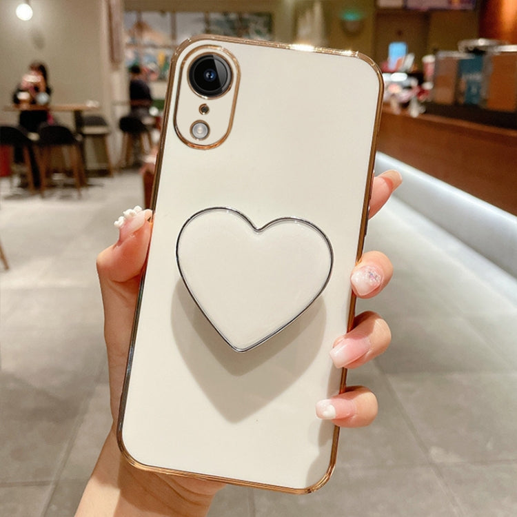Electroplating Love Heart Holder TPU Phone Case