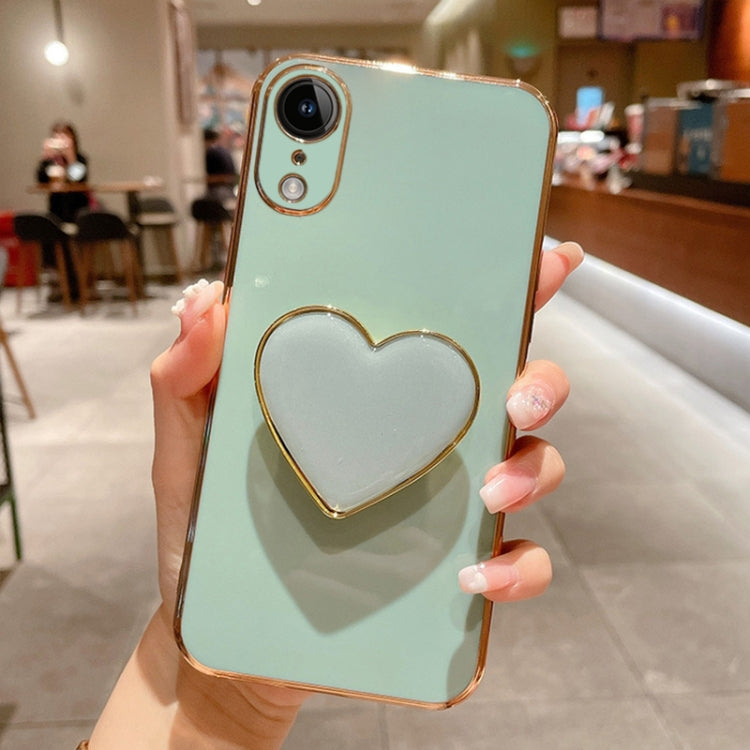 Electroplating Love Heart Holder TPU Phone Case