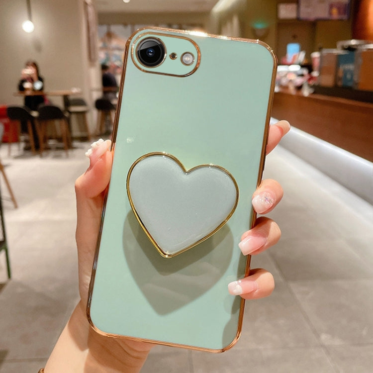 Electroplating Love Heart Holder TPU Phone Case