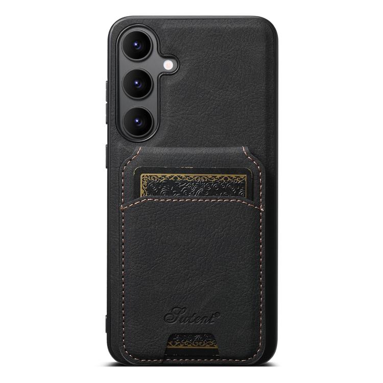 Suteni H16 Litchi Texture Leather Detachable Wallet Back Phone Case, For Samsung Galaxy S25 5G