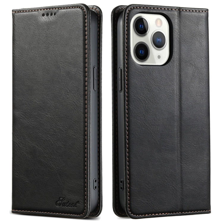 Suteni J02 Oil Wax Wallet Leather Phone Case, For iPhone 11 Pro Max, For iPhone 11