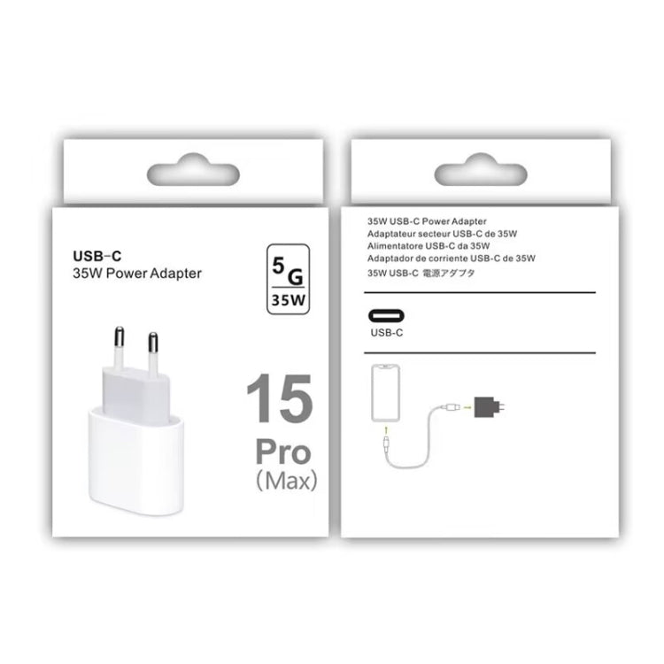 PD35W USB-C / Type-C Port Charger for iPhone / iPad Series, EU Plug, EU Plug