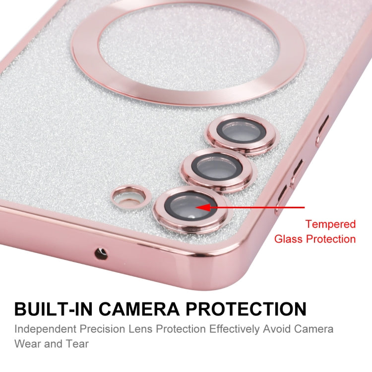 ENKAY Hat-Prince Magnetic Glitter Plated TPU Phone Case with Lens Film, For Samsung Galaxy S25 5G...