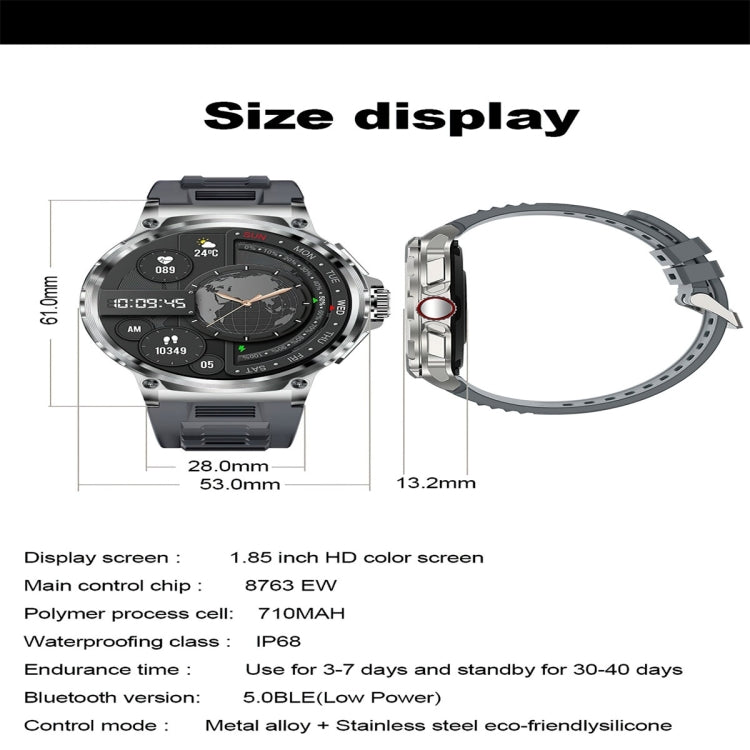 V69 1.85 inch Color Screen Smart Watch