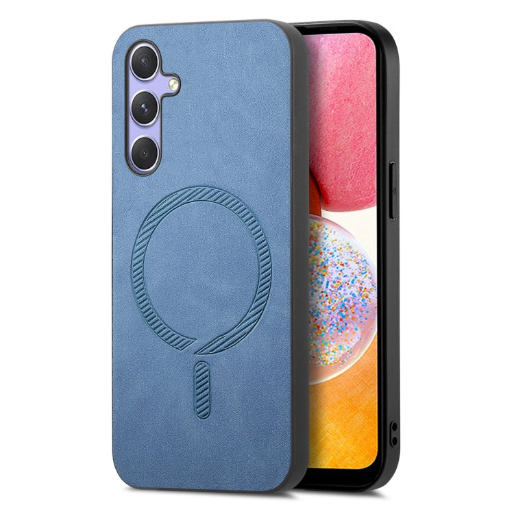 Solid Color Retro Magsafe PU Back Cover Phone Case