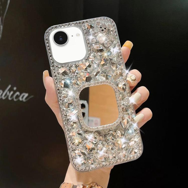 Mirror Handmade Bling Rhinestone PC Phone Case, For iPhone 16e, For iPhone 16 Pro Max