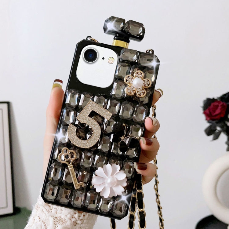 Crossbody Perfume Bottle Handmade Inlaid Diamond PC Phone Case, For iPhone SE 2022 / 7 / 8