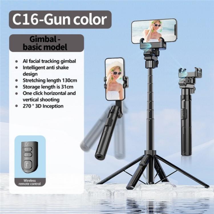 C16 Smart Bluetooth Remote Control Shooting Stand AI Auto-Tracking Selfie Stick, C16