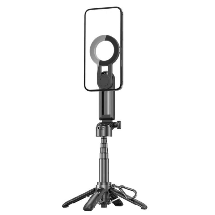 P15-C 2 In 1 Portable Magnetic Tripod Phone Holder Telescopic Selfie Stick with Keyring