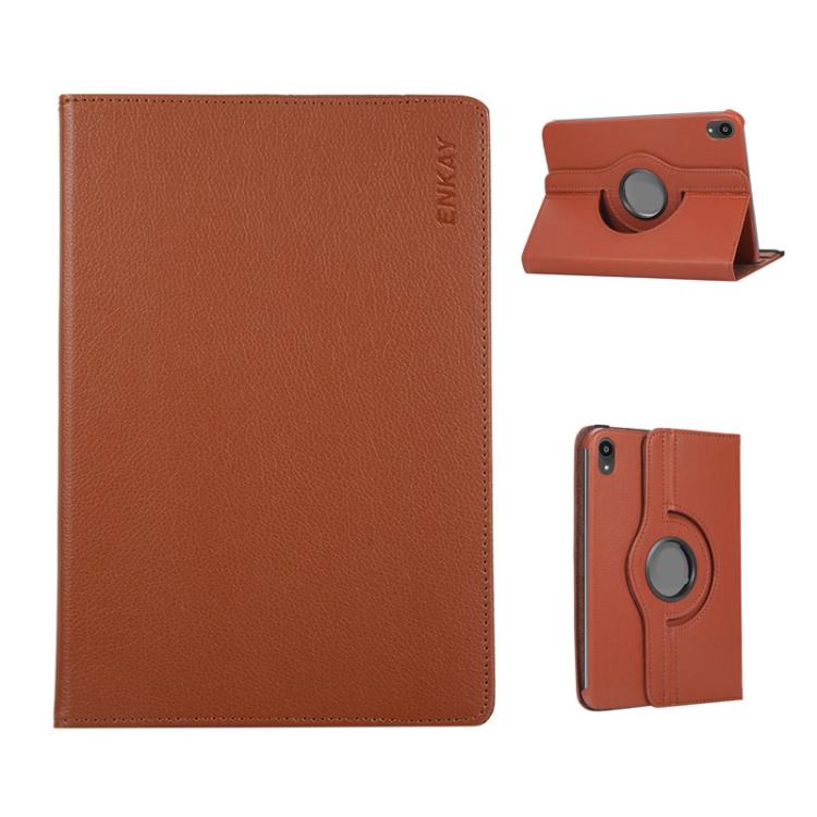 ENKAY 360 Degree Rotation Litchi Leather Smart Tablet Case