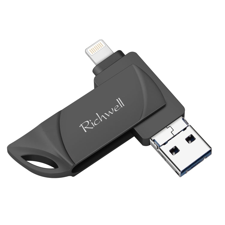 Richwell DXZ64 USB Flash Disk 64G 3 in 1 Micro USB + 8 Pin + USB 3.0 Compatible IPhone & IOS