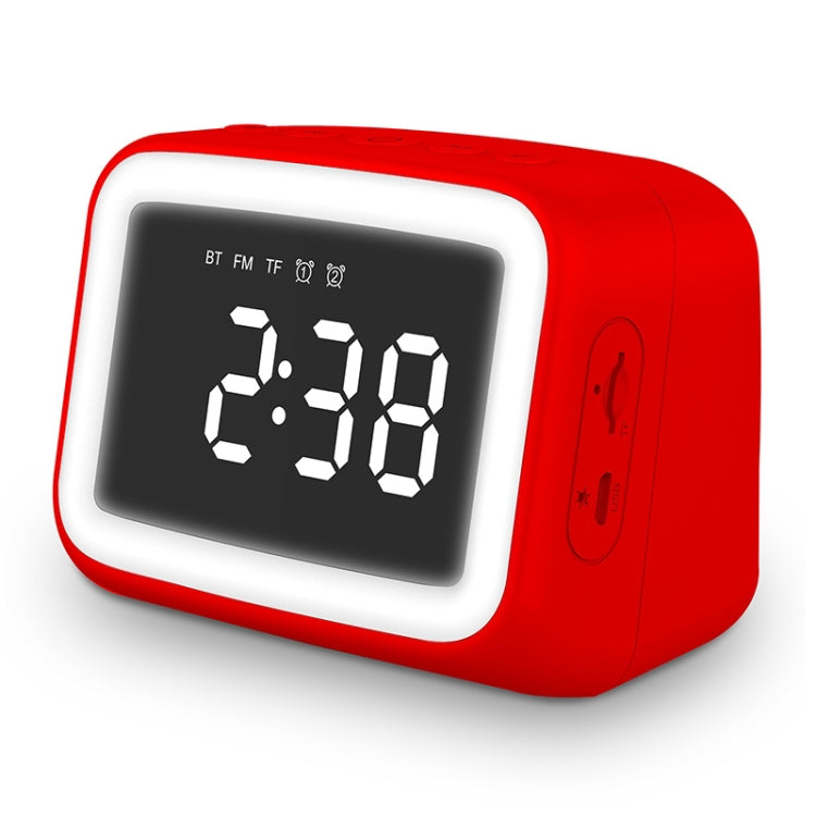 BT-511 Mini LED HD Mirror Bluetooth Speaker, Support 32GB TF Card & 3.5mm AUX & Dual Alarm Clock ...