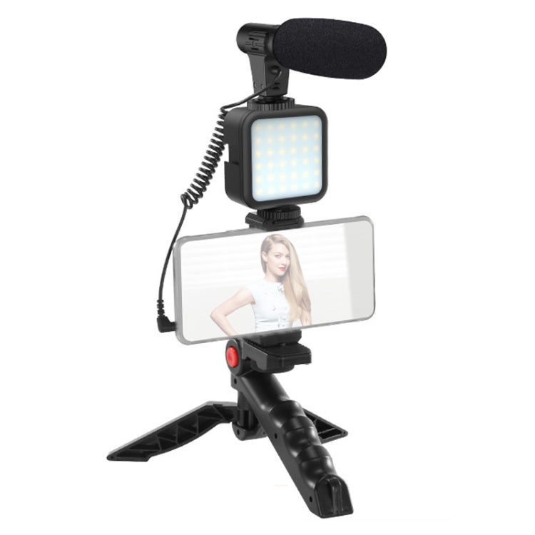 KIT-01LM 3 in 1 Video Shooting LED Light Portable Tripod Live Microphone, Battery Models